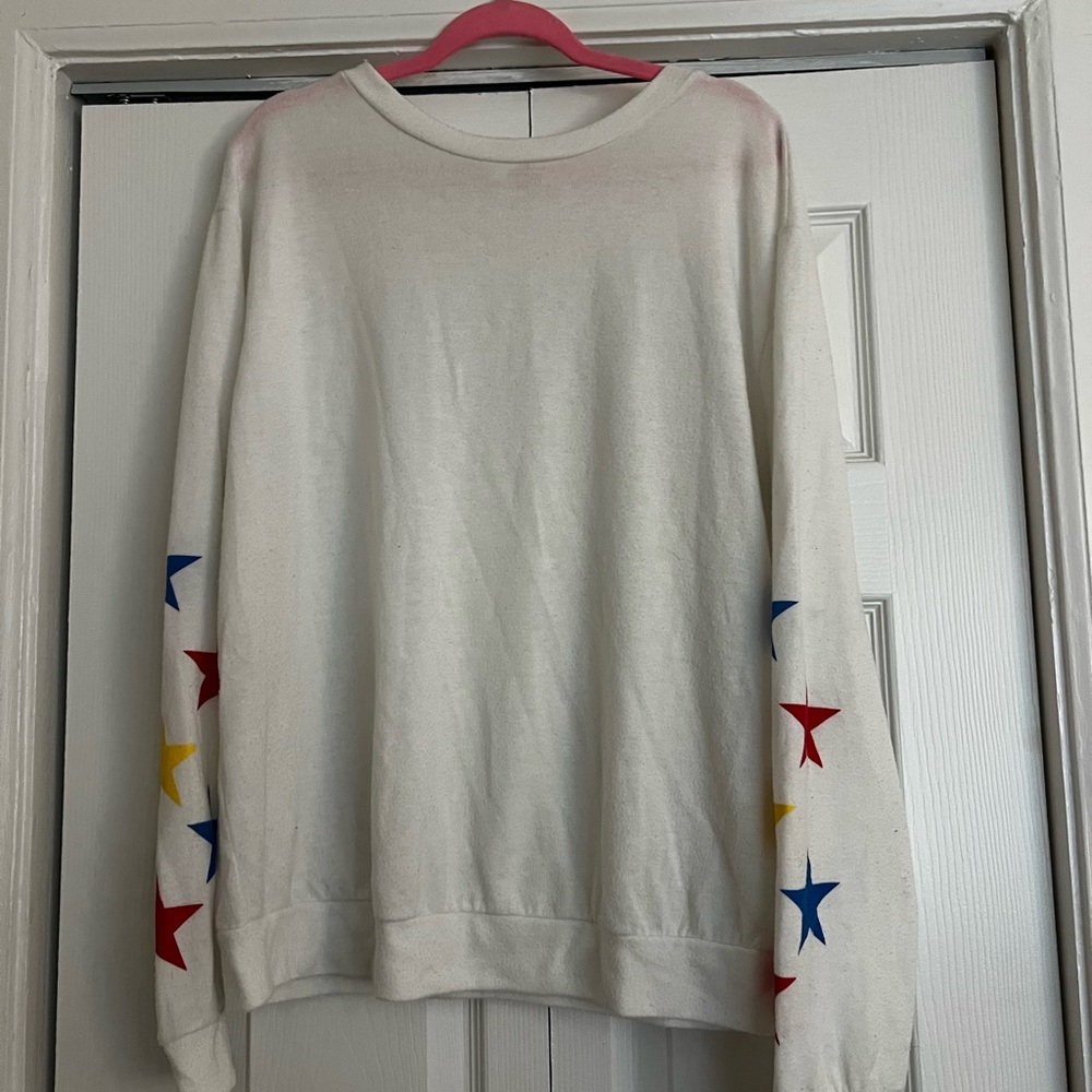 Colorful Star Sleeve Sweatshirt